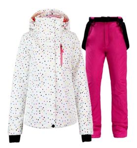 2020 Stiva da sci impermeabile per le donne per lo sci di snowboard inverno sport all'aperto giacca da snowboard calde pantaloni set34182986579010