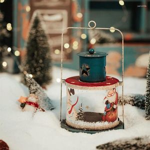 Mum tutucular antik demir rüzgar geçirmez abajur şamdan masa üstü dekorasyon sahne düzeni proplar Noel