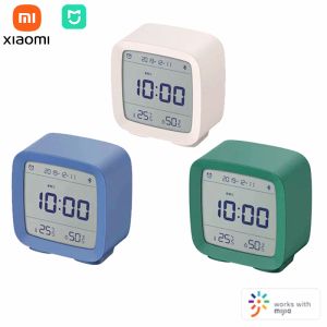 Relógios Xiaomi Mijia Qingping Bluetooth Clock Digital Controle Smart Temperatura Umidade Display LCD Screen Ajustável Nightlight