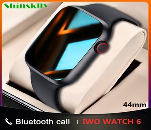 2021 IWO Smart Watch Мужчины 175 дюймов 44 мм серии 6 Dial Call Call Fitness Trackerheart Монитор монитора водонепроницаемых интеллектуальных часов Женщины PK W46G5681546
