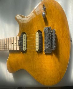 Custom Edward Van Halen Axis Yellow Qulited Maple Top Electric Guitar Floyd Rose Tremolo Bridge7878244