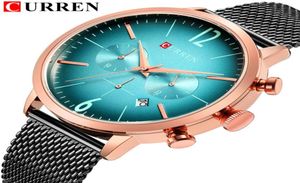 Curren Top Brand Mens Sport Watches Creative Design Chronograph Quartz Wristwatch Steel Band Date Clock Relogio Masculino Reloj6277465