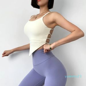 Yoga outfit BH Sexig rem Kvinnors snabbtorkande fitness slitage halvfixerade sportunderkläder för kvinnor gym