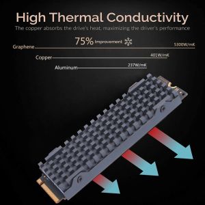 Cooling Copper Graphene Cooler M.2 NGFF SSD Solid State Hard Drive Heat Sink 2280 for HDD Dedicated M.2 PCIE NVME Radiator