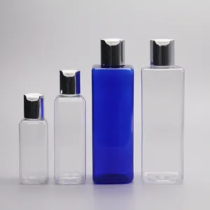 Speicherflaschen 30 ml 60 ml 100 ml 250 ml Kosmetischer Behälter für flüssige Seife Duschgel Shampoo Reiseflasche Silber Scheibenkappe Haustier Square