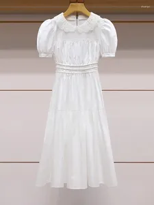 Платья для вечеринок высококачественная роскошная vestidos para mujer Женское белое платье на лето 2024 Праздничное сладкое воротнич