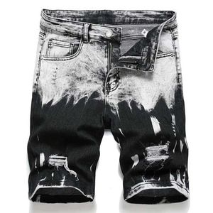 Mäns shorts sommar Ny ultratunna elastiska män shorts fashionabla retro designade denim shorts gata kläder 98% ren bomullsfrakt shorts mens j240407