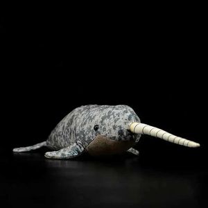 Film tv plushing giocattolo carino narwhal peluche simulazione simulazione whale marine animale model education toys 240407