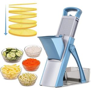 Justerbar vikbar uppgradering Safe Mandoline Vegetabilisk mat hackare Potatis Fries Cutter Kitchen Chopping Artifact Accessories 240325