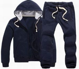 Nya 2019 män solida polo spårsättningar mode bomull liten ponny broderi jogging jumpsuit långärmad zip sportkläder som kör sportu6873235