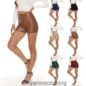 شورتات جلدية مثير ins ins pu shorts womens عالية الخصر البطن مغلق ملهى ليلي السراويل الساخنة s-5xl