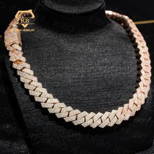 Real Lab Mossanite Diamond Jewelry Iced Out Necklace For Men Rapper 8mm 925 Sterling Silver Moissanite Cuban Chain