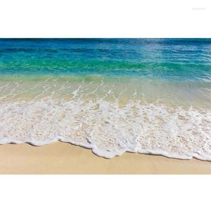 Wallpapers Self Adhesive 3D Ocean Beach Floor Tiles Murals Removable Wall Stickers Drop