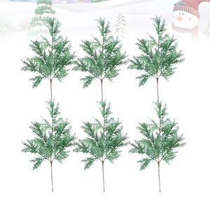 Decorative Flowers 6 Pcs Faux Plant Artificial Plants Pine Branch Aestechtic Room Decor Greenery Shrubs