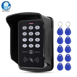 Webcams OBO Bağımsız Erişim Kontrol Tuş Takımı RFID Klavye Sistemi Su Geçirmez Açık Kapak 125kHz Denetleyici Kart Okuyucu 10 PCS Keyfobs