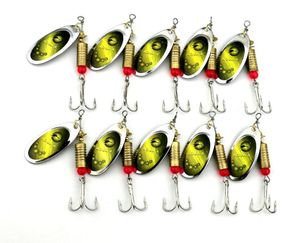 10st Ny metallsked spinnerbait fiske lockar med diskantkrokar fiske wobblers paljetter betar 7cm88g278f6026222