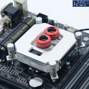 Hängar frezemod dator Intel Water CPU Cooler Block 2020 LCD Temperatur Display VA Screen RGB Light Black Color. UPR2020i