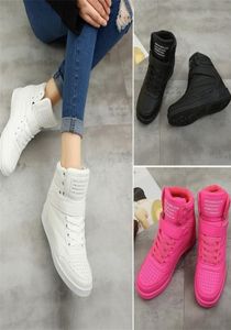 Hight erhöhen Frauen lässige Schuhe Frau Sneakers Plattform Keile High Heels Flats Ladies Damen Creepers Trainer 2012172893309
