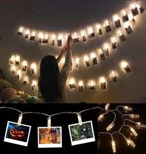 10 LEDs Po Picture Clips String Lights Wall Decoration Light Wedding Party Christmas Home Decor Lights for Hanging Pos Paint8348282