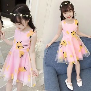 Baby Girl Dress Summer Children 2 3 4 till 12 Year Old Party Fashion Lace Mesh Princess Dresses Kids Clothes Flower Casual 240325