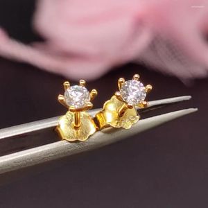 Orecchini per borchie piccoli sei 925 argento da 3 mm totali da 0,2 ct di gioielli in oro 18k in oro