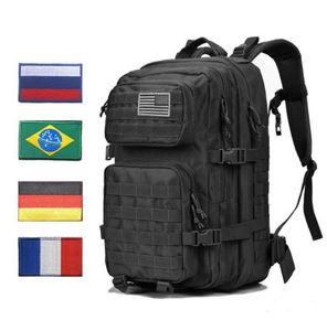 Zaini all'aperto zaino tattico zaino sacche di zaino da uomo da uomo da uomo 45l armeggio sport da 3p bandiera borse molle impermeabili pacchi 7315958