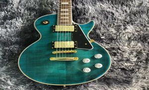 Wysokiej jakości LP Electric Guitar LP Body Mahogany Tffalboard Rosewood Hardware Gold Color Green6513176