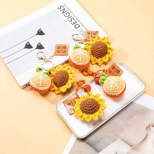 Keychains Lanyards Woolen crochet wins the championship with anti loss keychain couple backpack pendant bright future Christmas gift Q240403