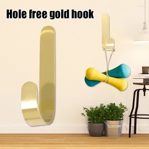 Hooks Punch-free Golden Hook Metal Clothes Door Back Wall Coat For Home Bathroom Bedroom Kitchen Hanger Housekeeper