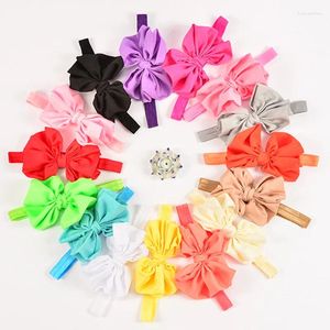 Hair Accessories Wholesale 15PCS/Lot 15 Color Infant Girls Headband Head Wraps Elastic Bands Ribbon Bows Tiara Baby Headbands