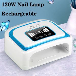 Trimmer 120w Builtin Battery Rechargeable Uv Nail Lamp Curing Gel Nail Polish Manicure Hine with Smart Sensor Nail Art Salon Lamp