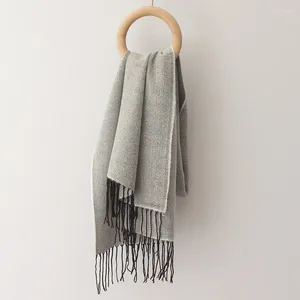 Scarves Women Winter Solid Color Herringbone Cashmere Feel Scarf Bufandas Wraps Female Fashion Warm Pashmina Shawl 2024