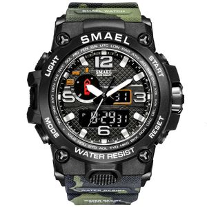 Smael Camo Tactical 남자의 다중 기능 방수 나이트 라이트 알람 시계 스포츠 쿼츠 시계