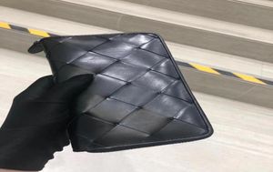 Высококачественное качество Italy Cowhide настоящая кожа Maxi Handwoven Long Long Year Walle Fashion Luxury Bord Holder Gift Box Black Bags Case2048240