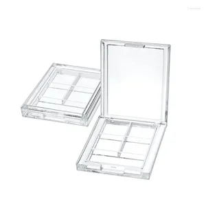 Storage Bottles 4 Grids Rectangular Eyeshadow Pigment Empty Container Palettes Clear Plastic Por 28ED