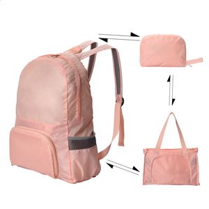 Mochila à prova d'água clara de mochila dupla mochila dobrável masculino e feminino Bolsa de montanhismo de caminhada ao ar livre portátil 230826