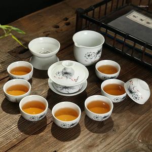 TEAWARE SETS Ceramic White Porslin Kungfu Tea Set