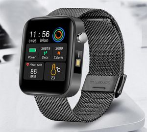 2020 NEW Sport Smart Watch Men Temperatura corporeo Misura la frequenza cardiaca Bracciale ossigeno Chiamata Orologi per gli uomini LJ1266802