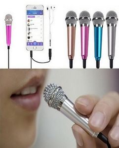 Portable 35mm Stereo Studio Cell Phone telefoner MIC KTV Karaoke Mini Microphone Laptop PC Desktop Small Size5230637