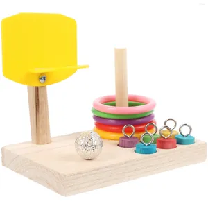 Other Bird Supplies Toy Wood Parrot Nibbling Wooden Bite Biting Plaything Cage Basketball