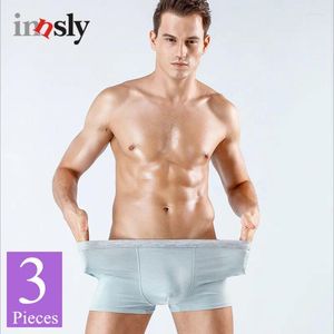 Underpants 3 штуки/упаковка бамбукового волокнистого боксер для мужчин Elastic Big Size Mald's Youth