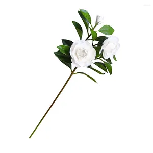 Fiori decorativi Artificial White Gardenia Piante di simulazione bouquet Decorazione per la festa di nozze