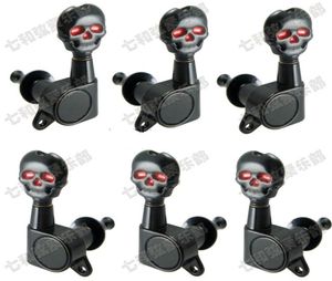 3R3L black guitar accessories for Acoustic Guitar strings Skull button Tuning Pegs Keys tuner Machine Heads Guitar Parts5260847