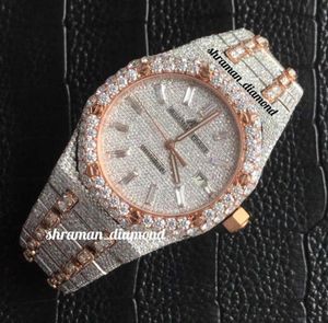 Wristwatches y out VVS Diam ond Diamond Round Baguette Automatic Custom Hip Hop Men Wrist Watch21B68394209