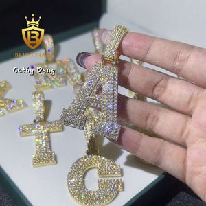 Designer Factory Price 18K Gold Plated Hip Hop Jewelry Classic Letter Splice 5a+ Cz Diamond Charm Zircon Pendant