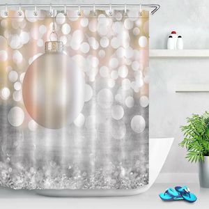 Duschgardiner Xmas bollar bokeh spot badrum polyester tyg jul gardin krokar