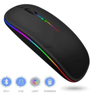 Topi Bluetooth Compatibile Bluetooth Ultra-sottile ricarica topo silenzioso RGB Ergonomic PC Gaming 2.4GHz H240407