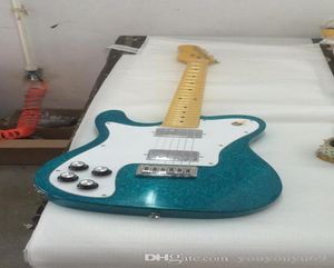 Granular bluewhite guitar board Left hand high quality electric guitar personalized service3597892