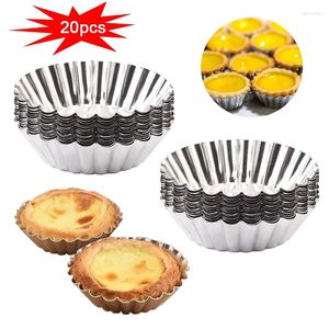 Formy do pieczenia 20/10pcs wielokrotnego użytku nietopecka nietoplowa tart jaja tartę formy aluminium kwiat Kształt Buzyka budynku z galaretki Muffin kubek