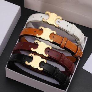 Designer Belts For Women Ceinture Golden Bronze Smooth Buckle Narrow Genuine Leather Daily Outfit Womens Belt Skinny Fashion Men Y Buckle Waistband